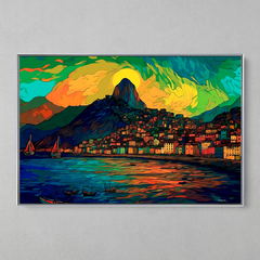 Quadrinho Decorativo Rio De Janeiro Gávea Estilo Van Gogh - loja online