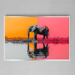 Imagem do Quadro Decorativo Elefante Saturado