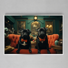 Quadro Decorativo Pugs Reis do Castelo