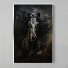 Imagem do Quadro Decorativo Cavalo Negro Belas Crinas