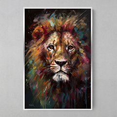 Quadro Leão Colorful - comprar online