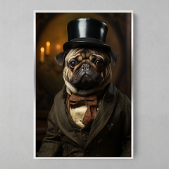 Quadro Decorativo Pug Cartola - comprar online