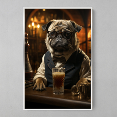 Quadro Decorativo Pug Sábio