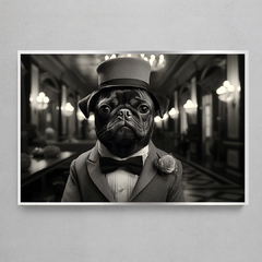 Imagem do Quadro Decorativo Pug - Wes Anderson Style - Preto e Branco