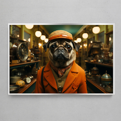 Quadro Decorativo Pug - Wes Anderson Style