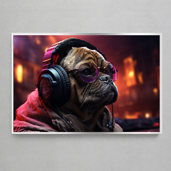 Imagem do Quadro Decorativo Pug Cyber Punk