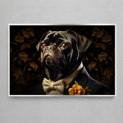 Quadro Decorativo Pug Família Real