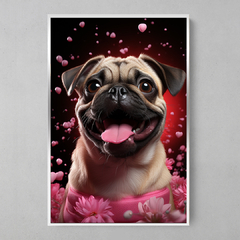 Quadro Decorativo Pug Pink