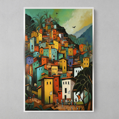 Quadro Decorativo Rocinha Colorida RJ estilo Picasso - comprar online