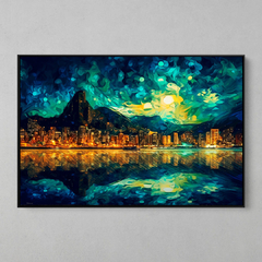 Quadrinho Decorativo Rio de Janeiro Noite Estrelada