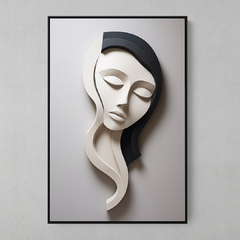 Quadro Decorativo White Brunette Plaster Art