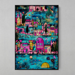 Quadro Decorativo Pink City