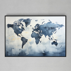 Quadro Decorativo Faded World Map