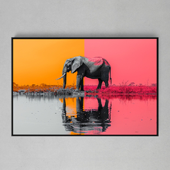 Quadro Decorativo Elefante Saturado