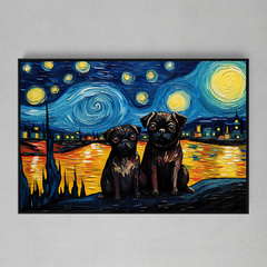 Quadro Decorativo Entre Pugs e Estrelas