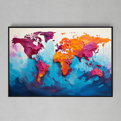 Quadro Decorativo Continentes Teturizados - comprar online