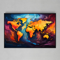 Quadro Decorativo Golden Map