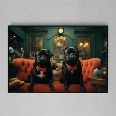 Quadro Decorativo Pugs Reis do Castelo