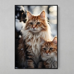 Quadro Decorativo Gatos da Neve - comprar online