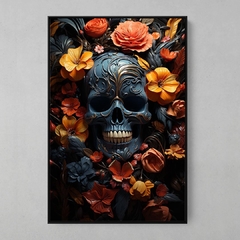 Quadro Blue SkullFlowers