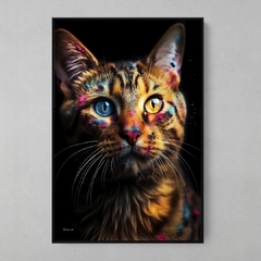 Quadro Gato Colorful - Ellquadros 