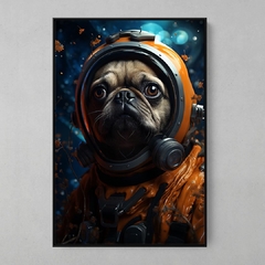 Quadro Decorativo Pug Astronauta 