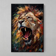 Quadro Leão Fúria Colorful - comprar online