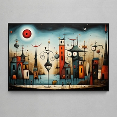 Quadro Decorativo Rua Surreal estilo Picasso