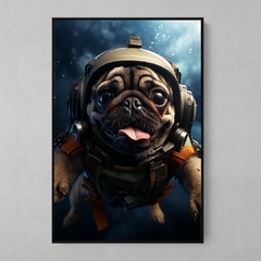 Quadro Decorativo Pug Mergulhador