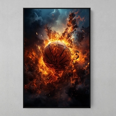 Quadro Decorativo Basket Ball Fire