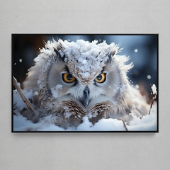 Quadro Decorativo Coruja na Neve