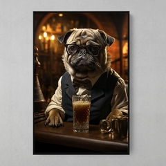 Quadro Decorativo Pug Sábio