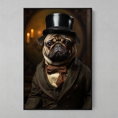 Quadro Decorativo Pug Cartola