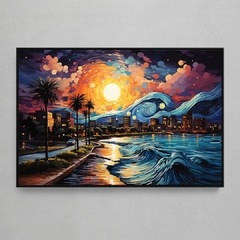 Quadro Decorativo Miami Beach - Estilo Van Gogh