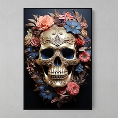 Quadro Skull Flowers