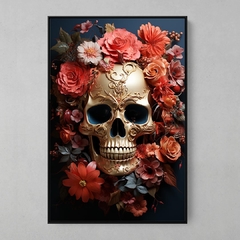 Quadro Skull Flowers