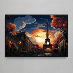 Quadro Decorativo Paris Torre Eiffel - Estilo Van Gogh 