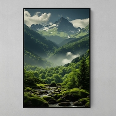 Quadro Decorativo Verde Montanhas - comprar online