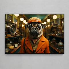 Quadro Decorativo Pug - Wes Anderson Style