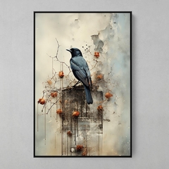 Imagem do Quadro Decorativo Collage Bird Old Photo