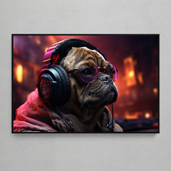 Quadro Decorativo Pug Cyber Punk