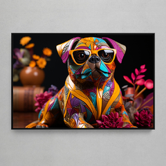 Quadro Decorativo Pug de Plástico Colorful