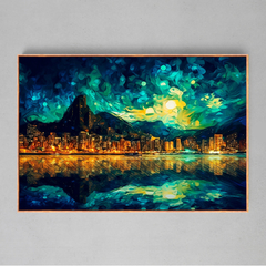 Quadro Rio de Janeiro Noite Estrelada estilo Van Gogh - loja online