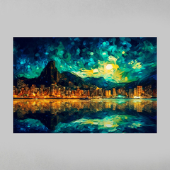 Quadro Rio de Janeiro Noite Estrelada estilo Van Gogh