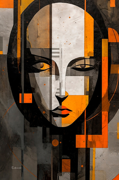 Quadro Woman Abstract Orange