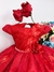 VESTIDO INFANTIL VERMELHO APLIQUE DE BORBOLETAS FLOR BRILHO (2230VM) - comprar online