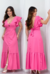 VESTIDO LONGO ROSA EM CREPE