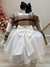 VESTIDO INFANTIL OFF WHITE BUSTO STRASS C/ BOLERO XADREZ LUXO (1311MB) na internet