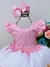 VESTIDO INFANTIL PRINCESAS DA DISNEY ROSA FLORAL LUXO (TEMÁTICOS 0145RO) - comprar online