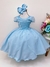 VESTIDO INFANTIL FROZEN COM CAPA FESTAS DE PRINCESAS LUXO (LELE ENCANTADO 0072AZ) - JeBella Moda Feminina